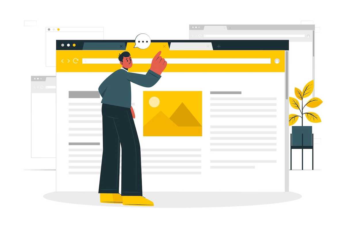 User accessing an internet browser
