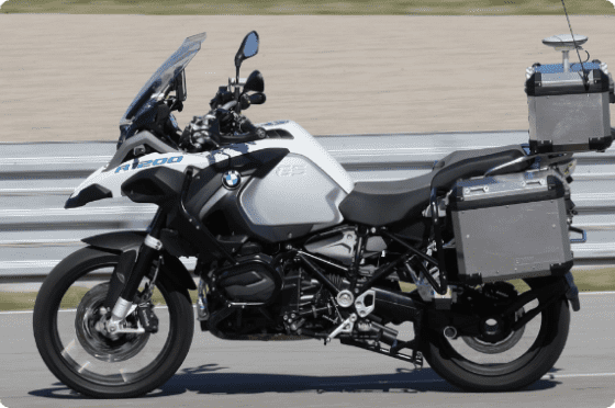 BMW motorcycle stopped on track